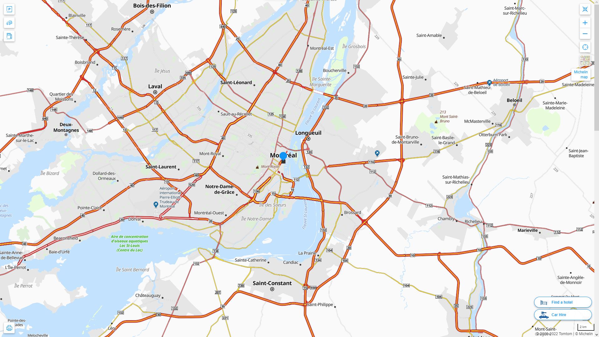 Montreal Canada Autoroute et carte routiere